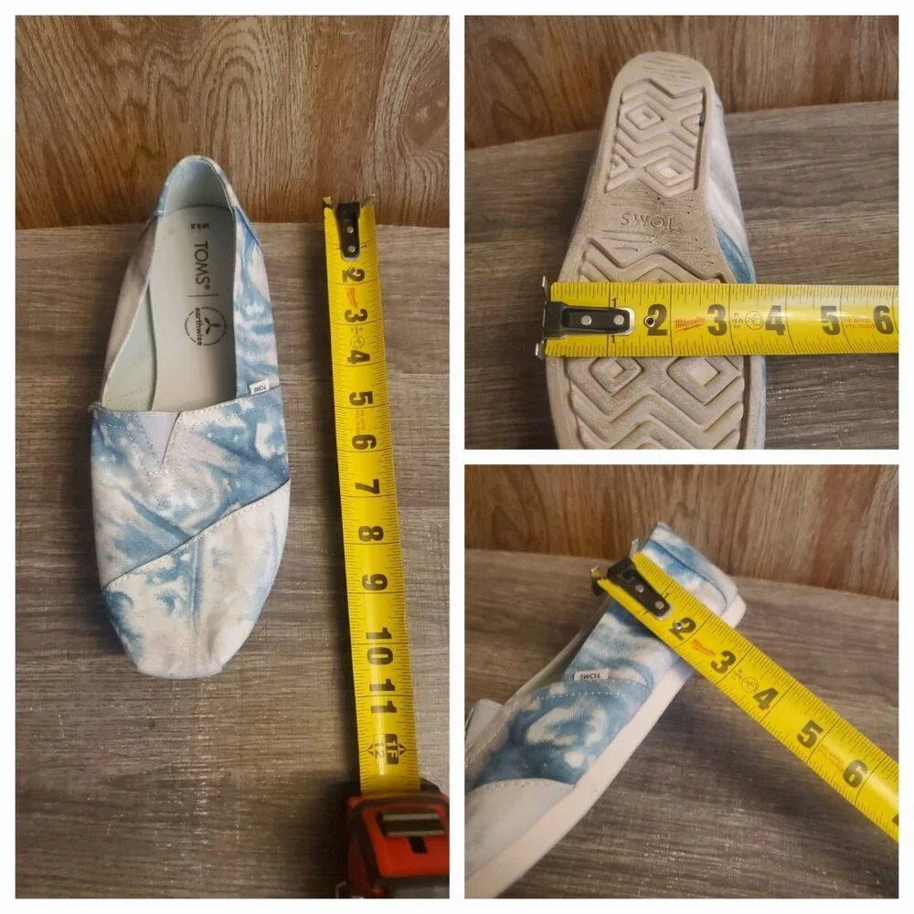 Toms Alpargata Plant Dyed Canvas Shoes Womens Size 9.5 Blue‎ Gray
